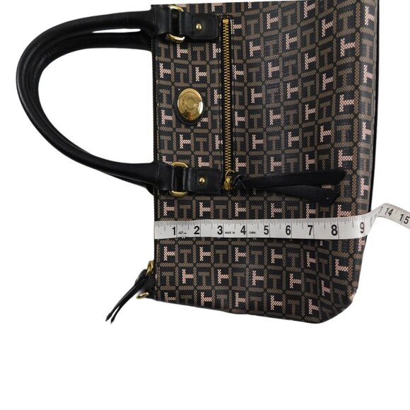 Tommy Hilfiger Monogram Satchel Tote Bag – Brown/Black - Picture 13 of 13